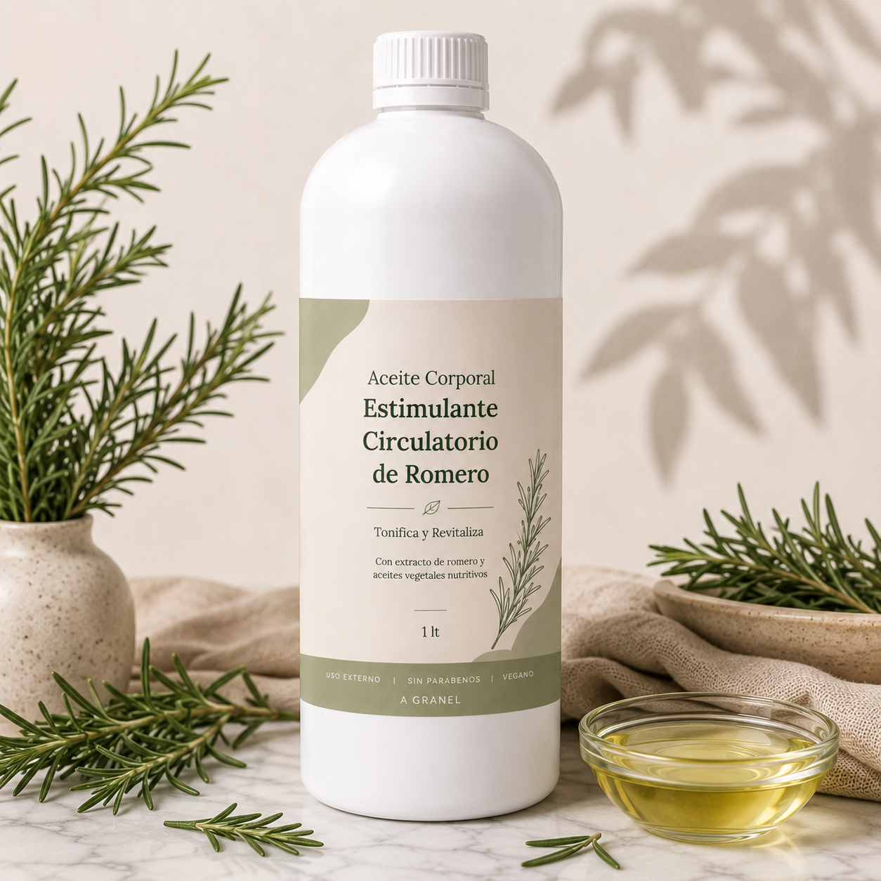 Aceite Corporal Estimulante Circulatorio de Romero - 1lt a Granel