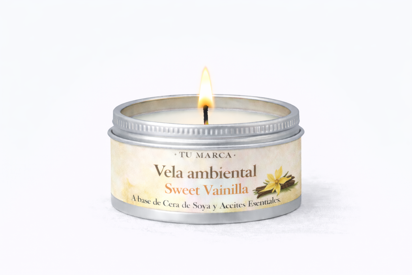 10 Velas Ambientales - Sweet Vainilla: A base de Cera de Soya y Aceites Esenciales
