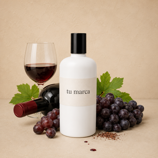 10 Aceite Corporal - Vino Tinto Botella Pet Blanca 500ml