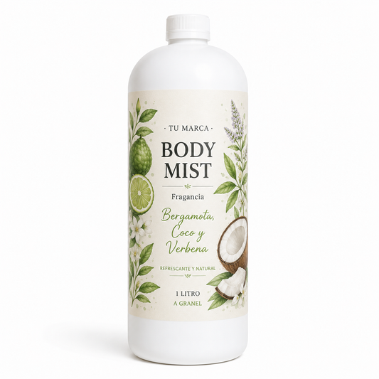 Body Mist de Bergamota, Coco y Verbena (1 Lt a Granel)