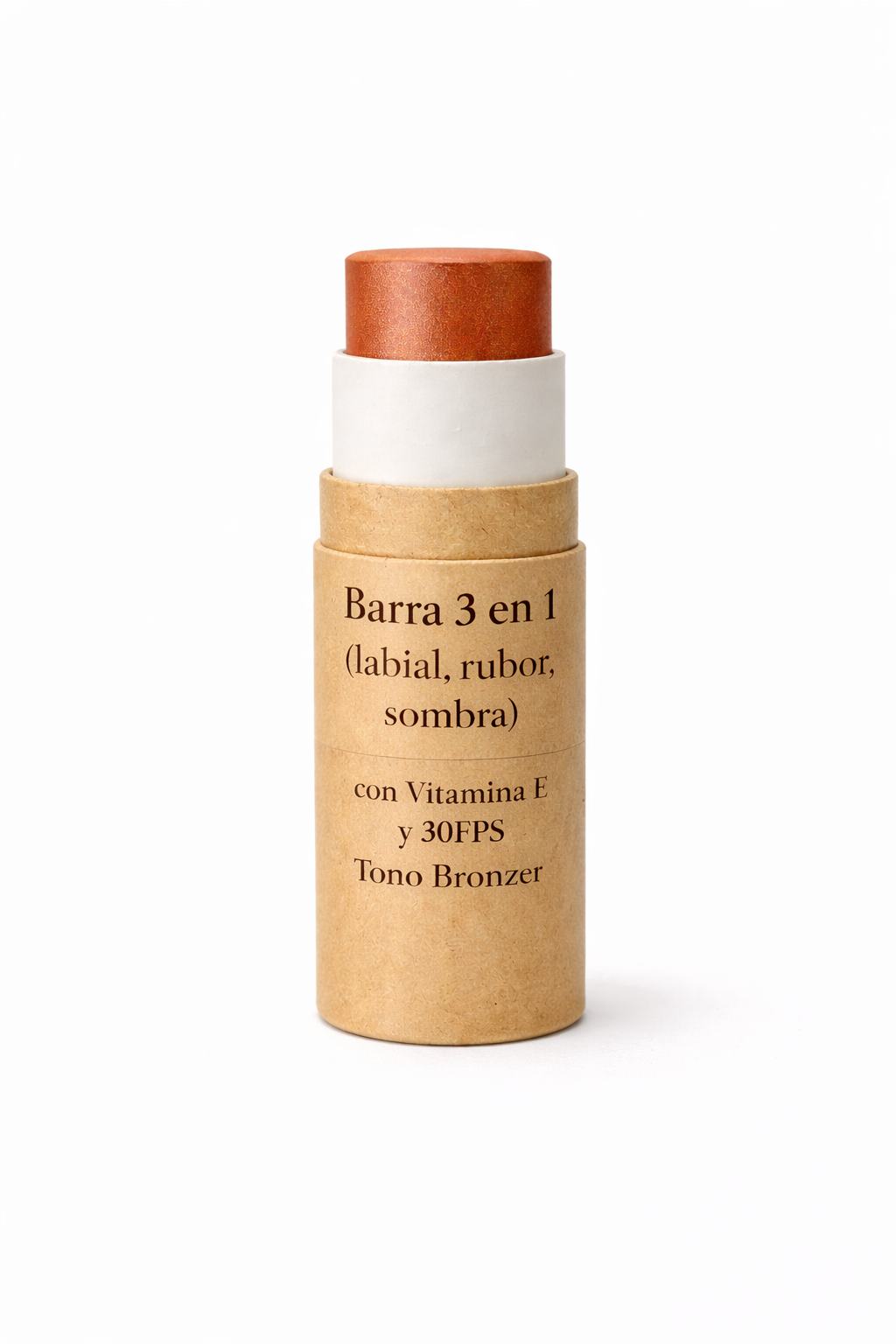 10 Barra 3 en 1 (labial, rubor sombra) con Vitamina E y 30FPS Tono Bronzer