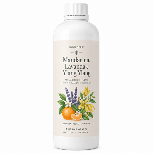 Room Spray de Mandarina, Lavanda e Ylang Ylang (Relajación/Serenidad/Tranquilidad) (1Lt a Granel)