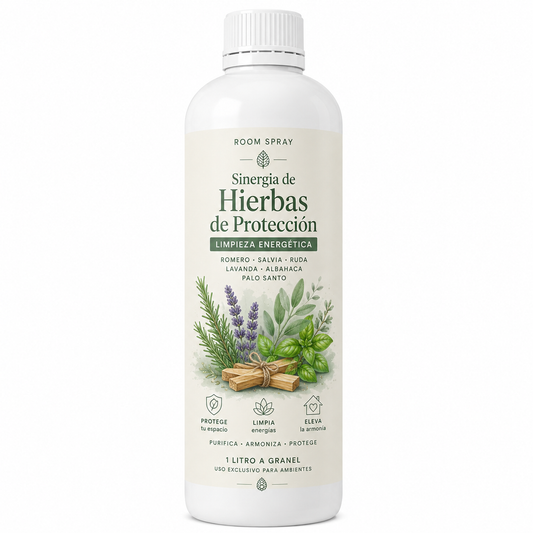 Room Spray de Sinergia de Hierbas de Protección (Limpieza Energética) (1Lt a Granel)