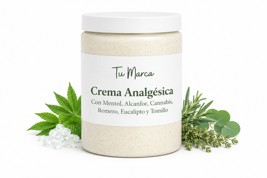 Crema Analgésica: Con Mentol, Alcanfor, Cannabis, Romero, Eucalipto y Tomillo (a Granel 1kg)