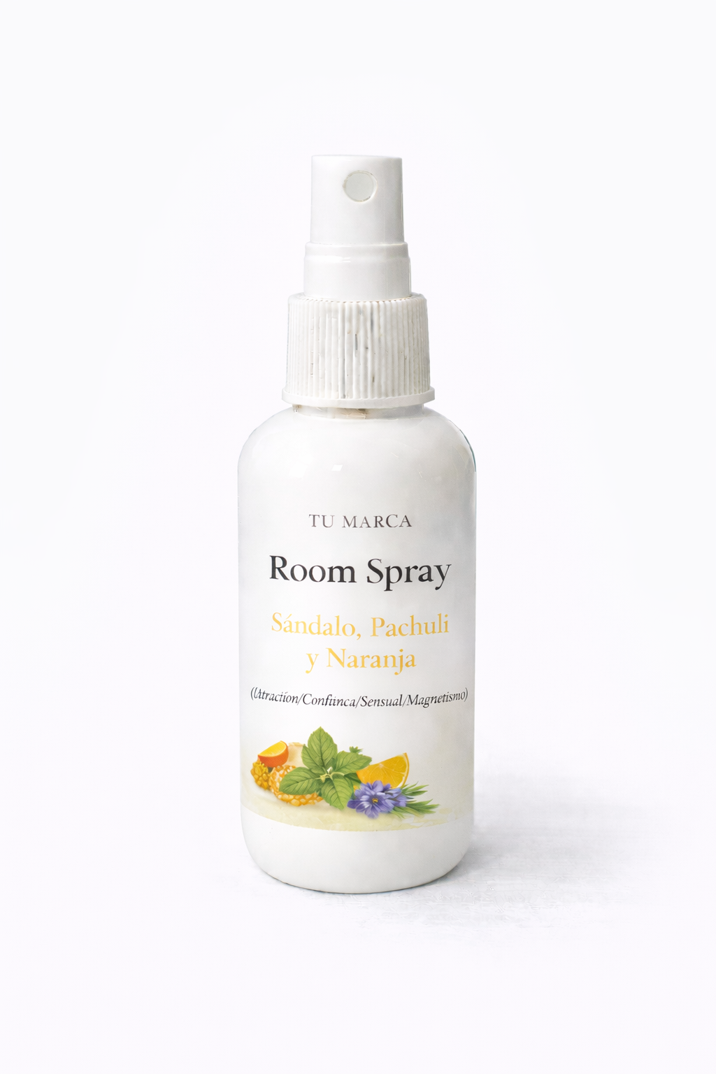 10 Room Spray de Sándalo, Pachuli y Naranja (Atracción/Confianza/Sensual/Magnetismo)
