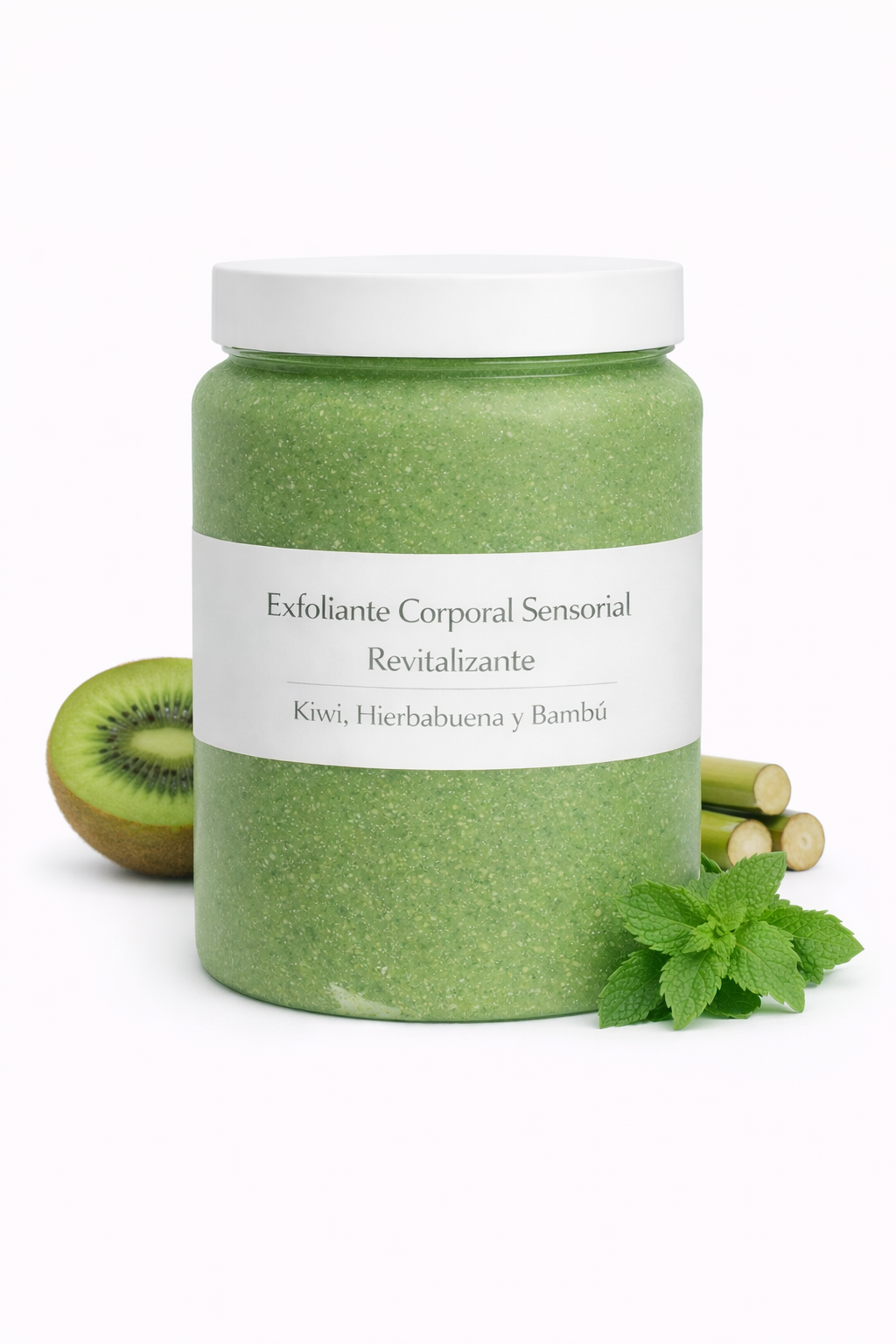 Exfoliante Sugar Scrub - Kiwi, Hierbabuena y Bambú (1kg a Granel)