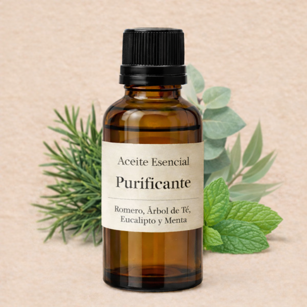10 Aceites esenciales Purificante: Romero, Árbol de Té, Eucalipto y Menta 20ml