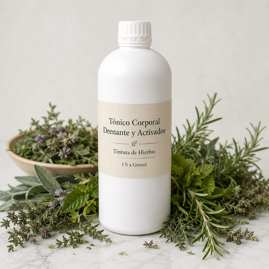 Tónico Corporal Drenante y Activador - Tintura de Hierbas - 1lt a Granel