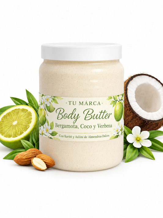 Body Butter de Bergamota, Coco y Verbena (1 kg a Granel)
