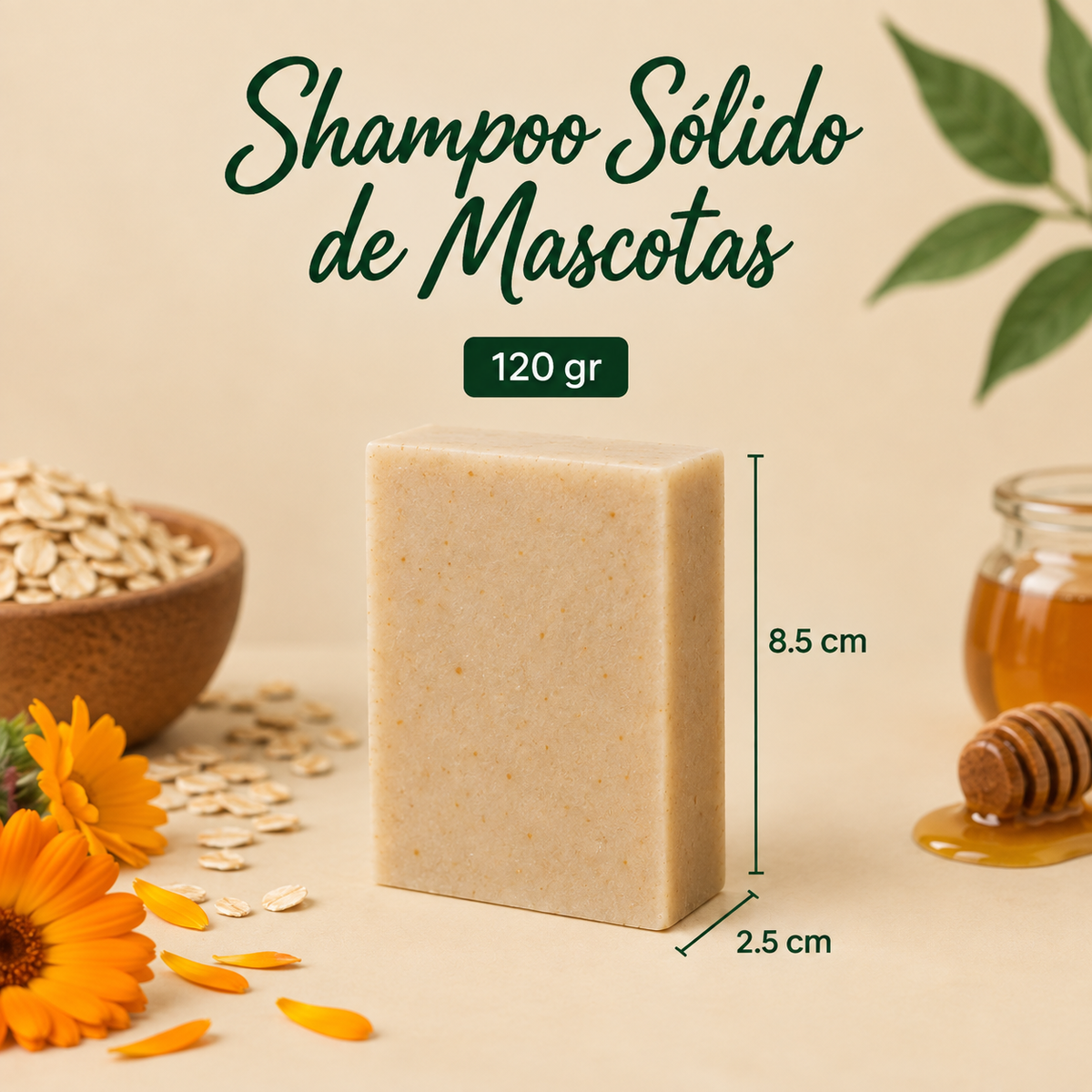 Shampoo Sólido para mascotas de Lavanda, Tea Tree y Neem