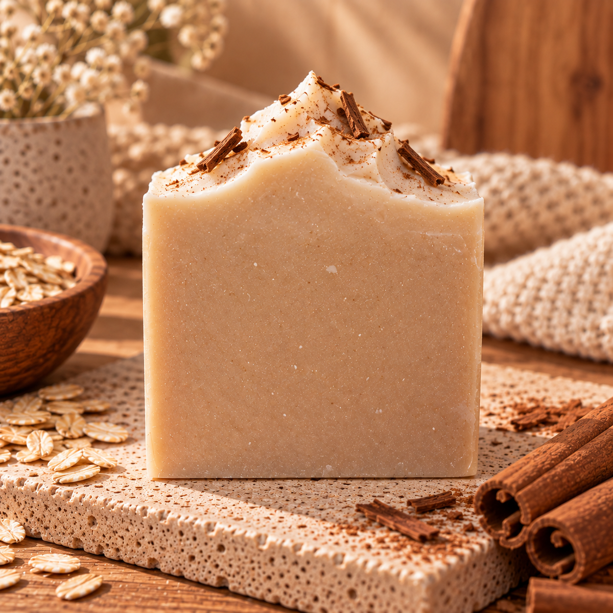 Jabón Saponificado de Arroz con Canela