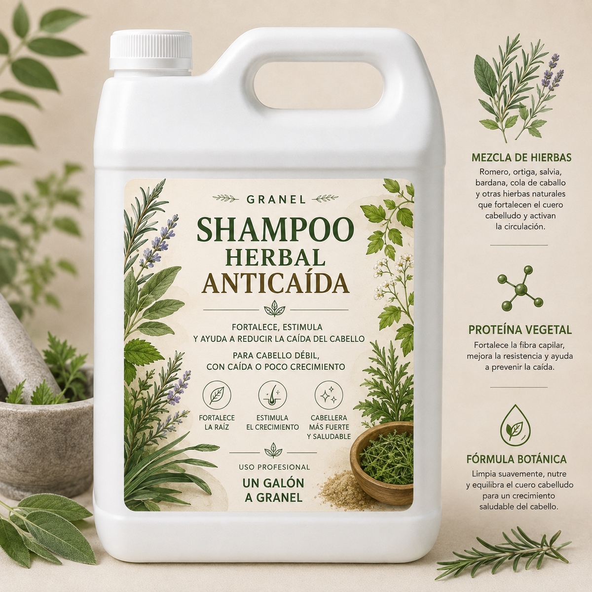 Granel Shampoo Líquido - Herbal Anticaída