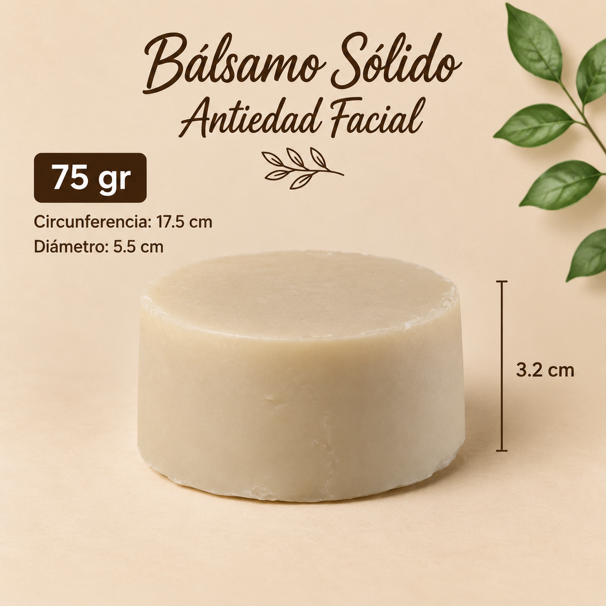 Crema Facial Sólida Antiedad con Rosa Mosqueta