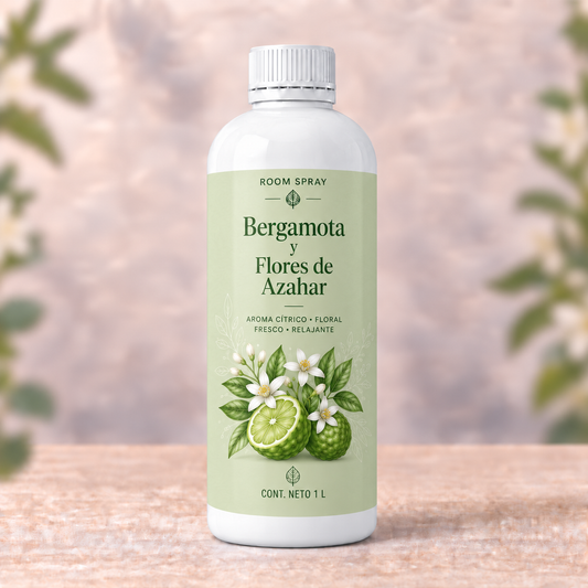 Room Spray de Bergamota y Flores de Azahar (Armonia/Alegria) (1Lt a Granel)