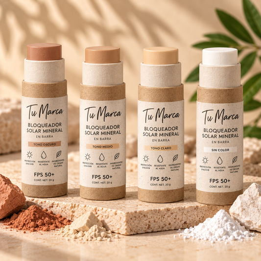 Bloqueador Solar Mineral en barra SPF50 (Con color/ natural)