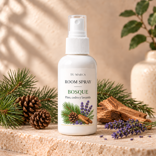 Room Spray de Pino, Cedro y Lavanda (Conexión Natural/Navideño/Hogar Cálido)